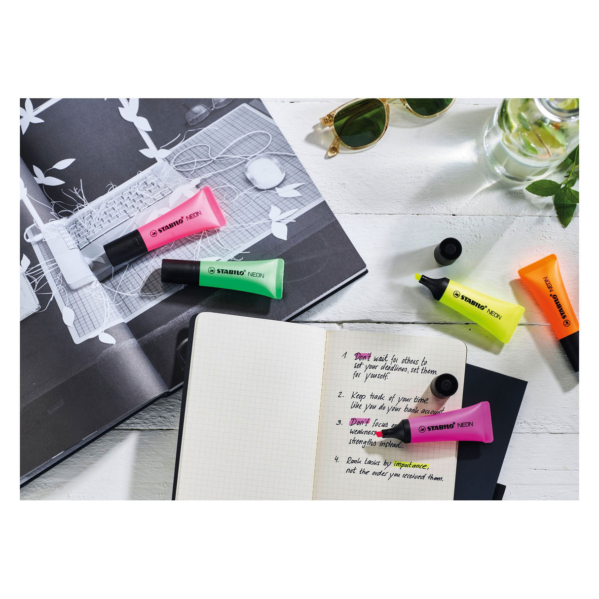Stabilo Neon - Textmarker - Set à 4 Stück