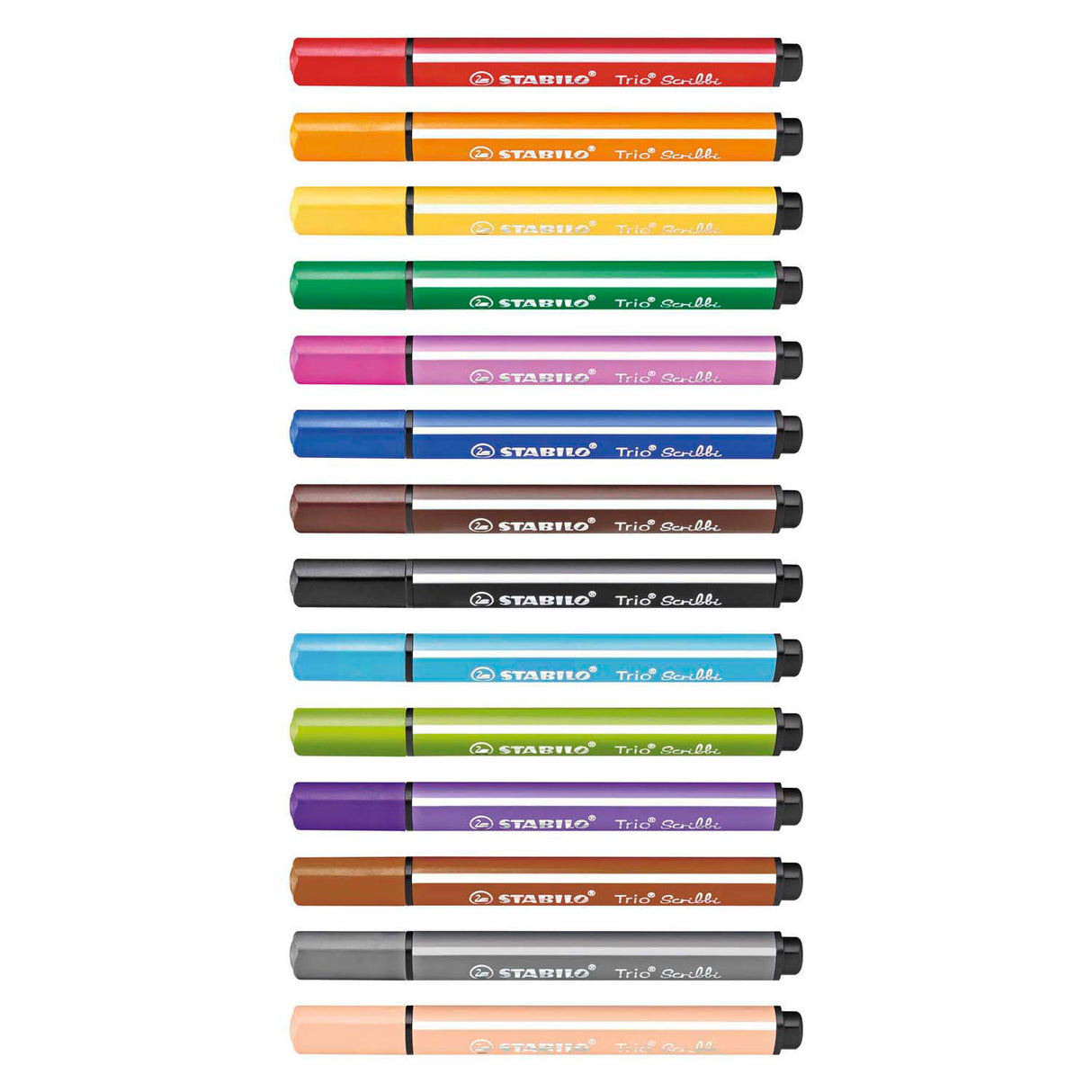 Stabilo Trio Scribbi – Filzstift mit gefederter Spitze – Set mit 14 Stück.