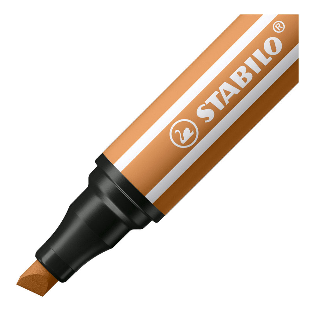 Stabilo Pen 68 max – Filzstift mit dicker Keilspitze – dunkles Ocker