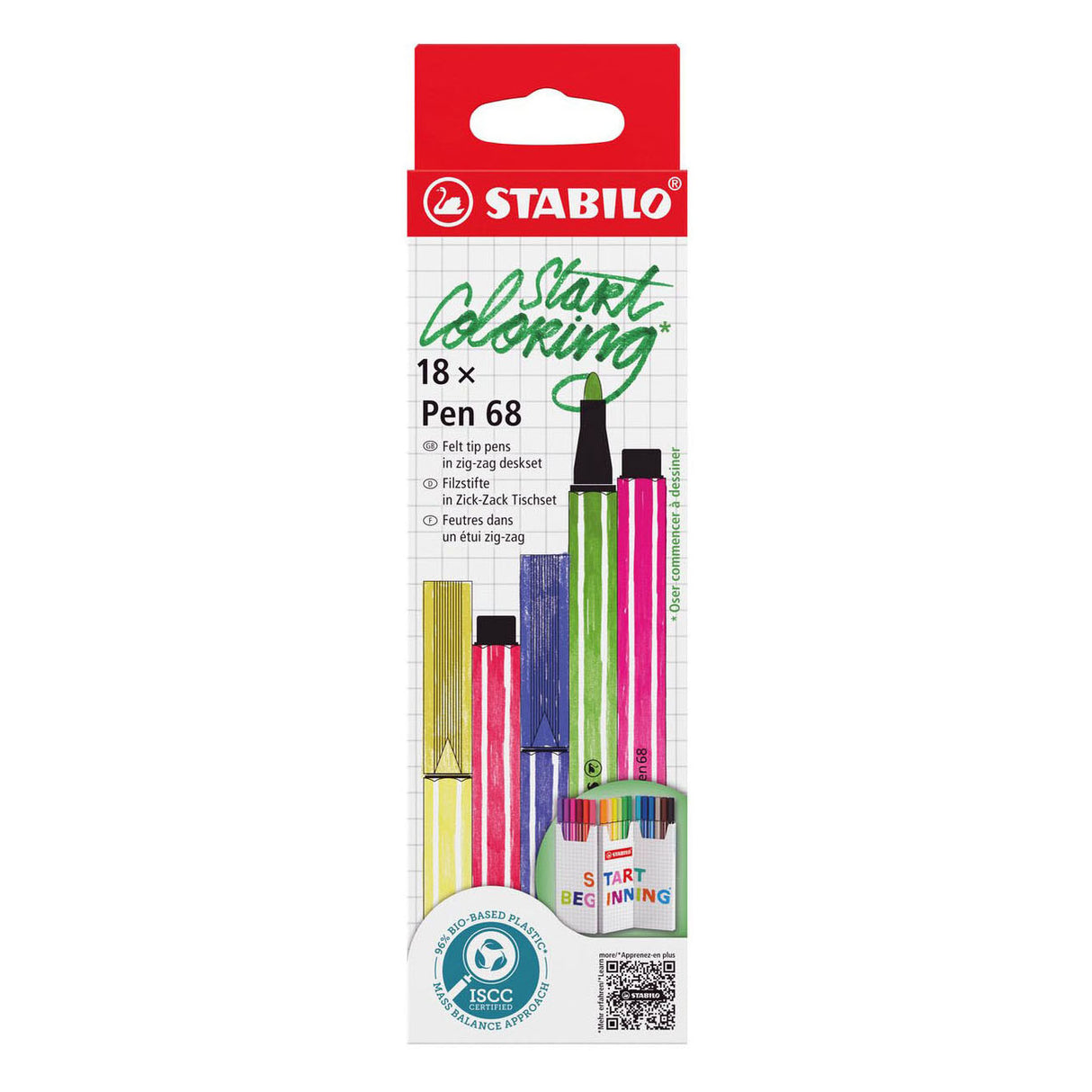 Stabilo Pen 68 Zick-Zack-Filzstifte - 18 Stk.