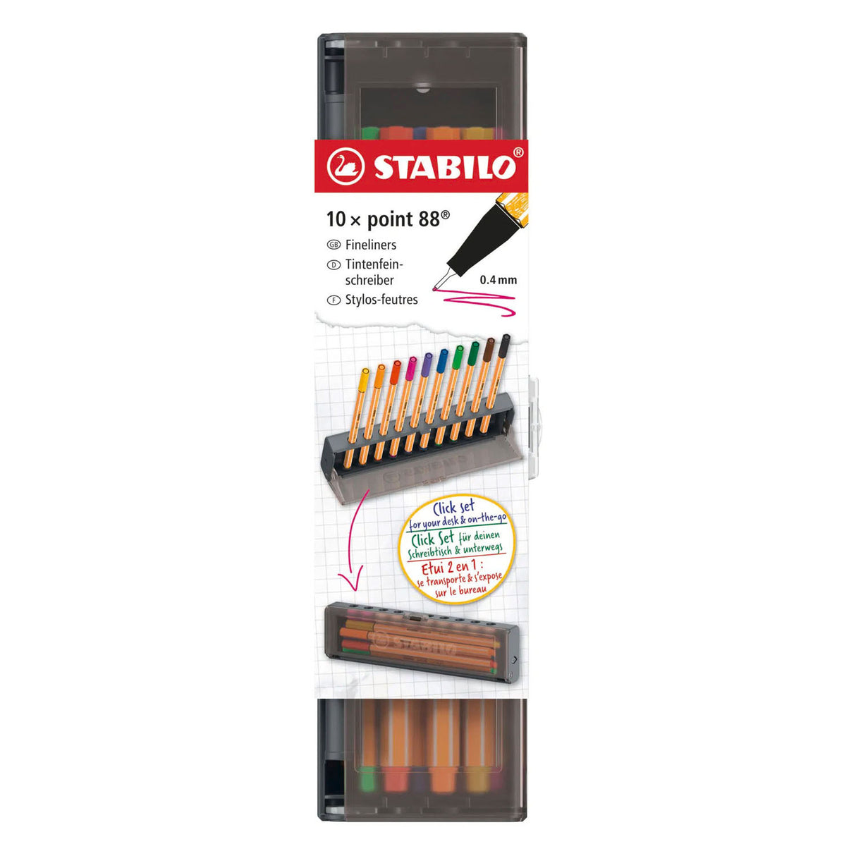 Stabilo Point 88 Klick-Set Fineliner – 10-tlg.