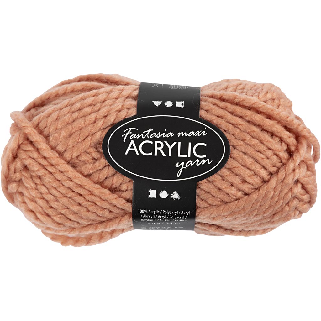 Creativ Company Fantasia Acrylgarn, L: 35 m, Maxi, Beige, 50 g 1 Knäuel