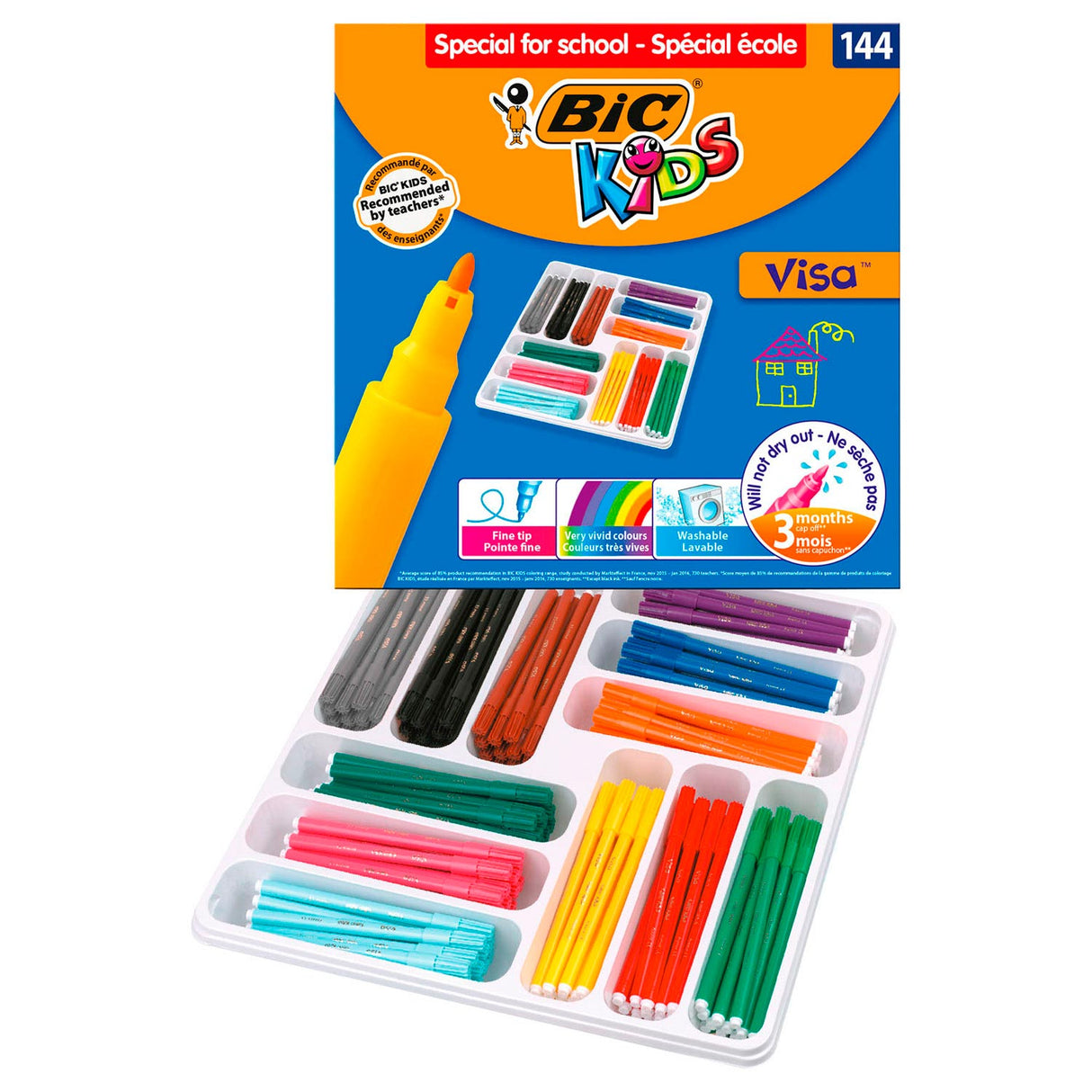 Bic https: www.cchobby.nl -visa-fine-tip-line-thickness-0-7-mm-various-colors-12x12-piece-144-piece-1-box