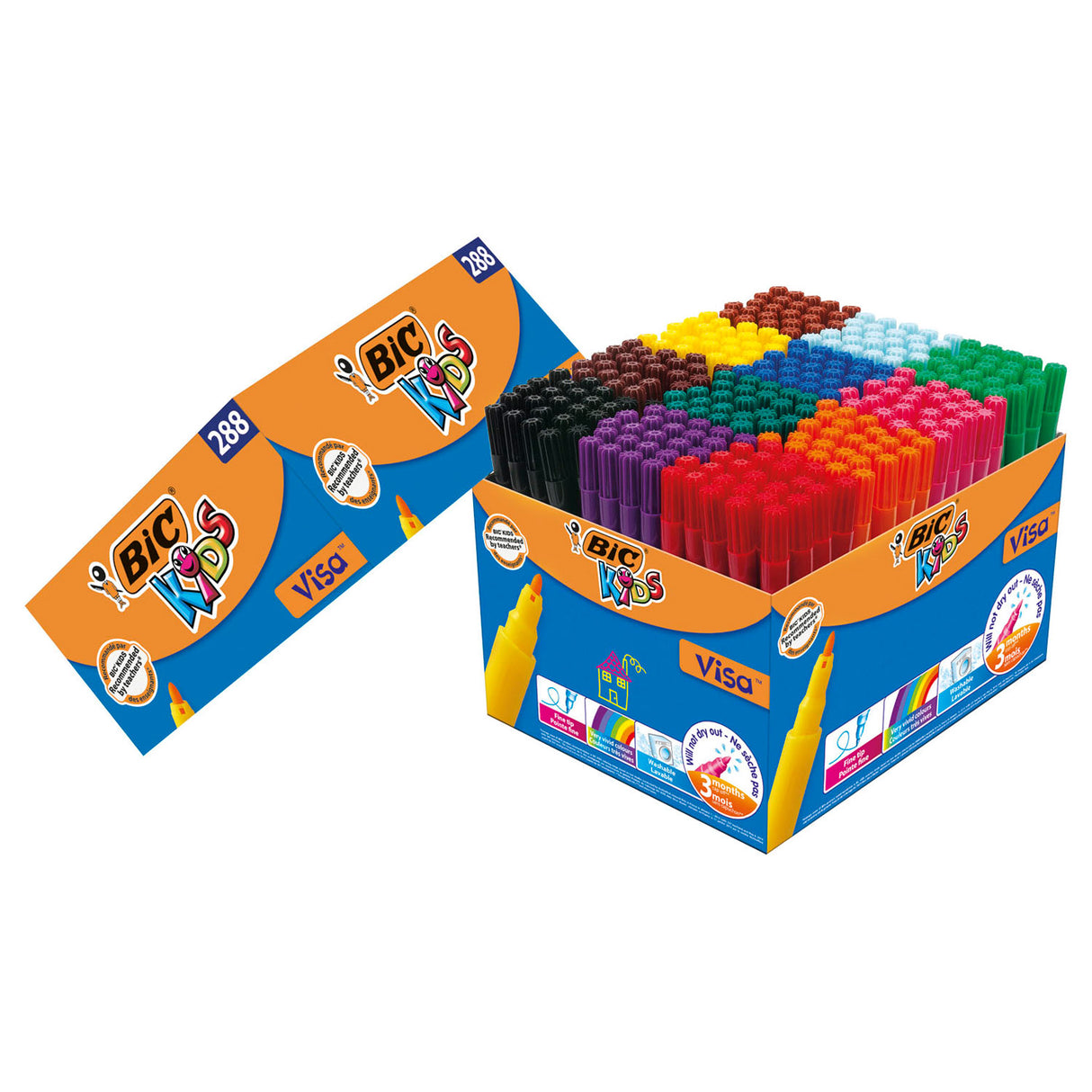 Bic https: www.cchobby.nl -visa-fine-colored-markers-line-thickness-1-6-mm-various-colours-12x24-piece-1-box