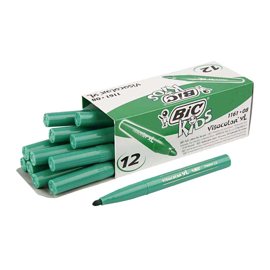 Bic Visa Color Farbmarker, Strichstärke 3 mm, mittelgrün, 12 Stück 1 Box