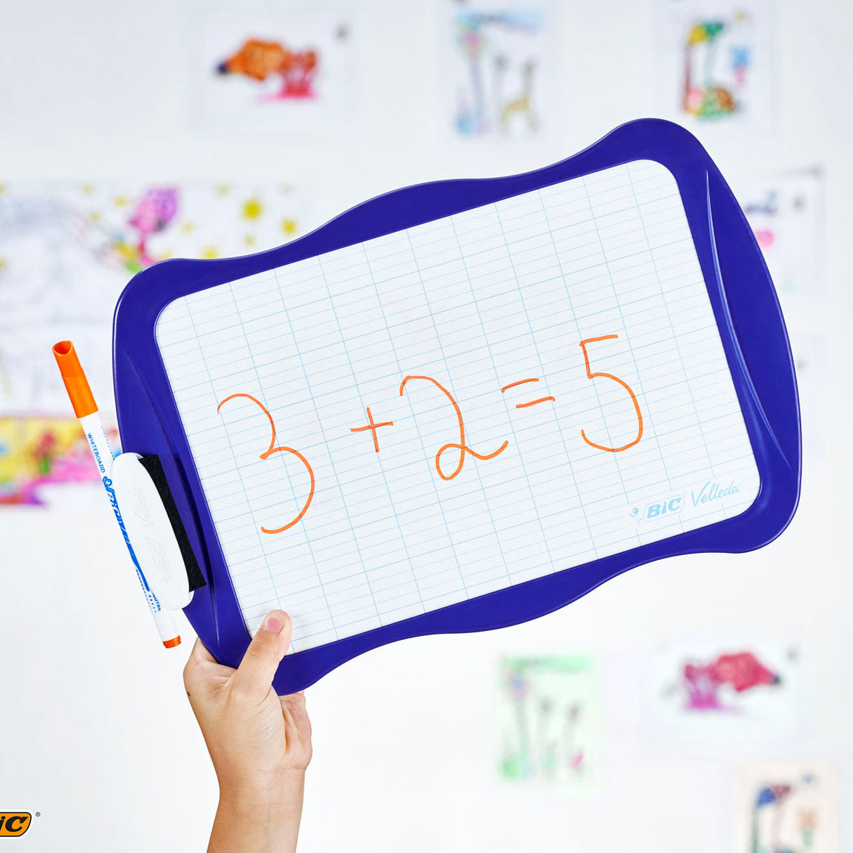 Bic doppelseitiges Whiteboard mit Radiergummi und Marker – Lernspielzeug.