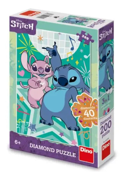 Dinotoys Dino-Puzzle – Stich mit 40 Diamanten zum Aufkleben – 200 Teile