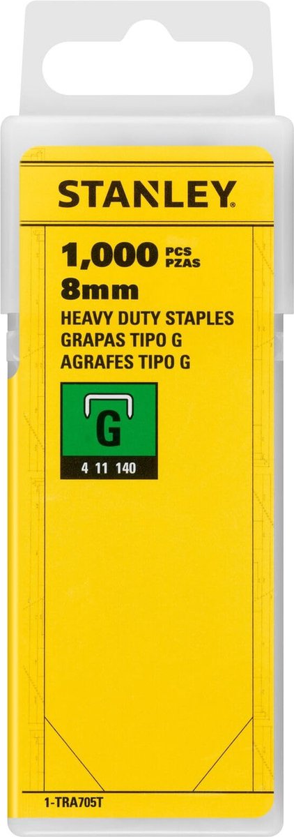 Stanley Heftklammern 8 mm Typ G – 1000 Stück