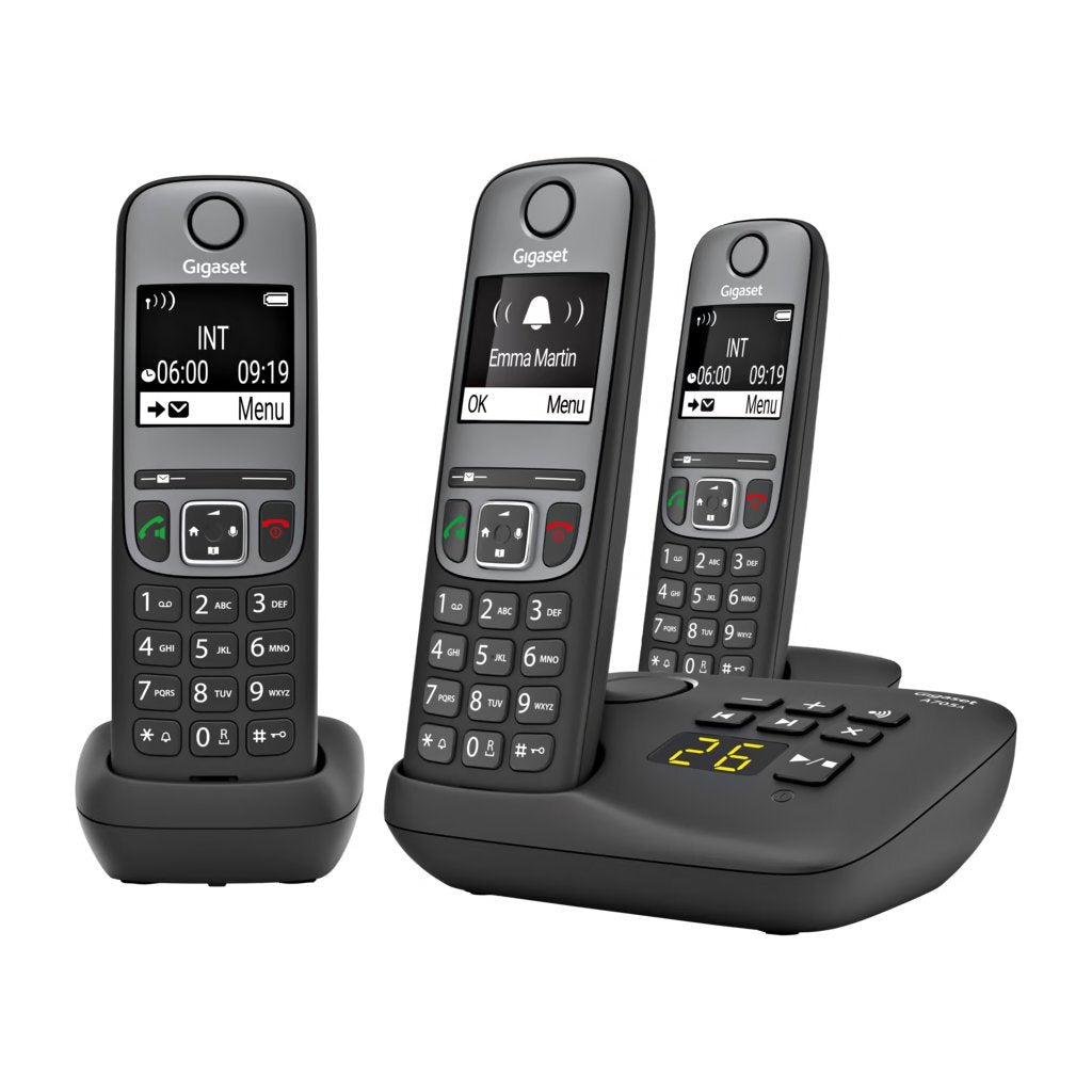 Gigaset Gigaset A705A TRIO DECT Telefon + Anrufbeantworter Schwarz