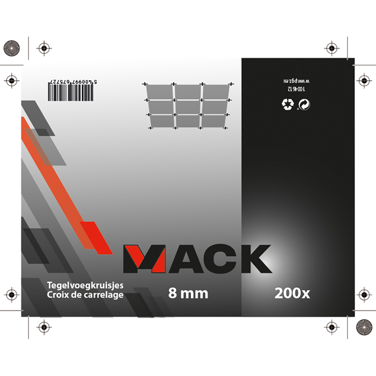 Mack 1004612 - tegelvoegkruisjes 8mm 200st | 5 stuks