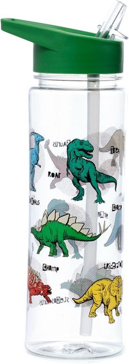Dinosauria Ecozen Wasserflasche 550 ml mit Flip-Strohhalm