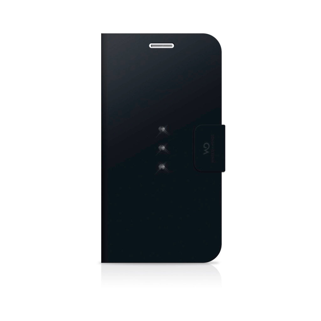 Weiße Diamanten Booklet-Hülle Kristall für Samsung Galaxy S7 schwarz