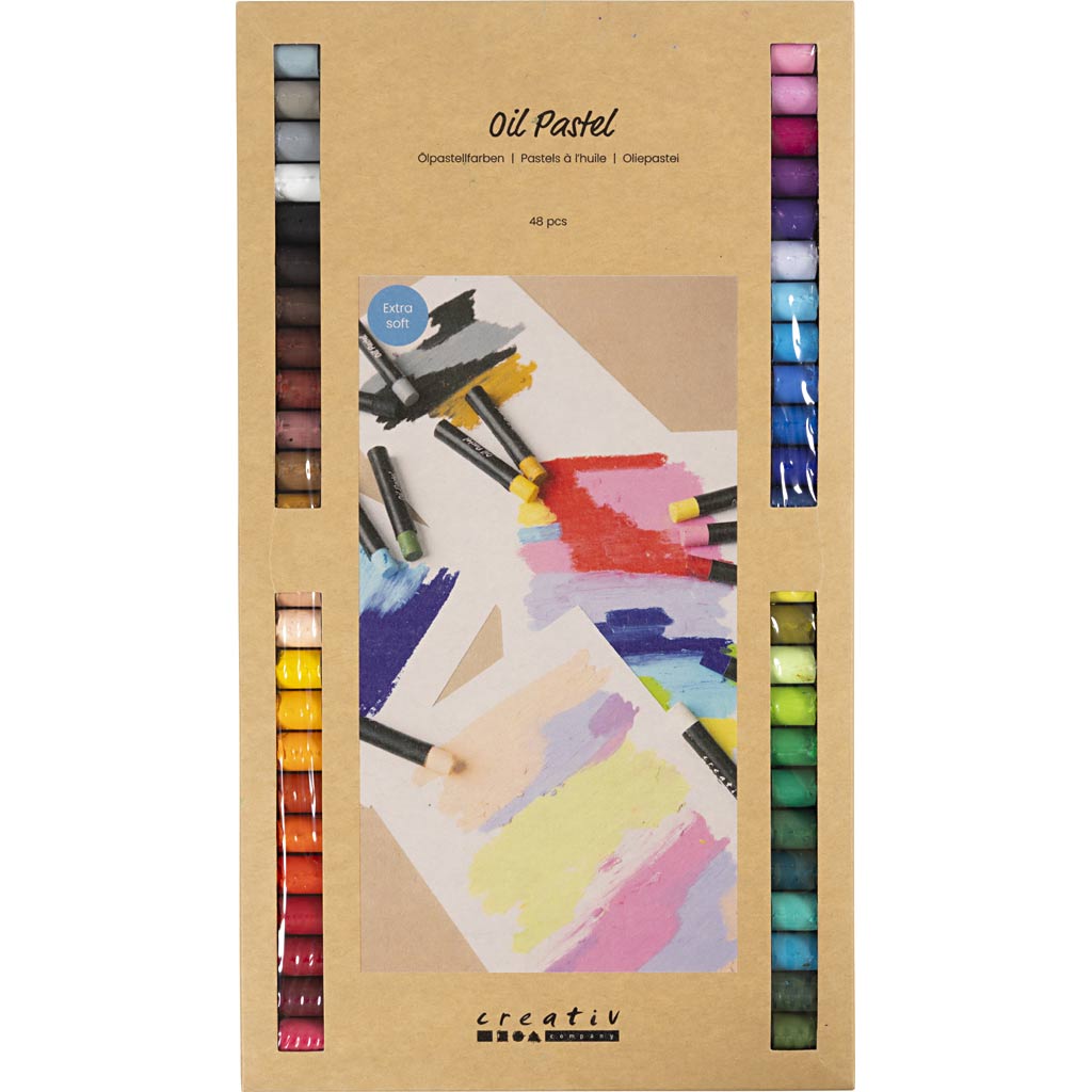 Creativ Company Ölpastelle, L: 7 cm, Stärke 11 mm, verschiedene Farben, 48 Stück 1 Box