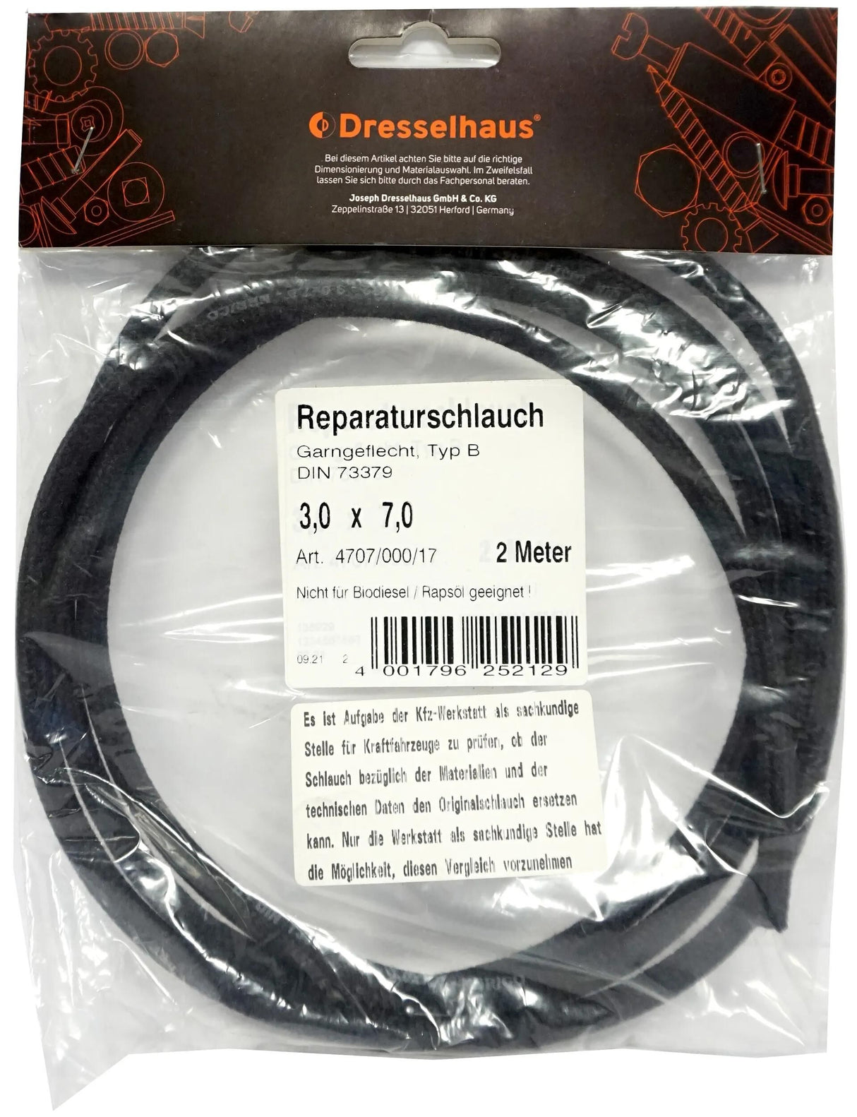 Dresselhaus Kraftstoffschlauch 4707 Kraftstoffschlauch 9,5x14,0 dresselh. 4707 2m