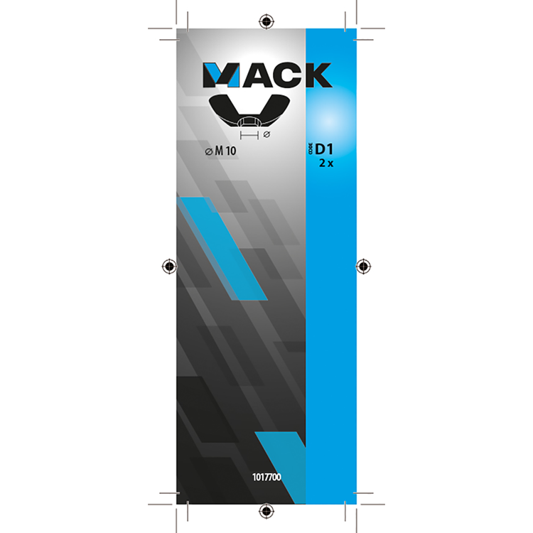 Mack 1017700 - vleugelmoer staal verzinkt 2 st m10 | 5 stuks