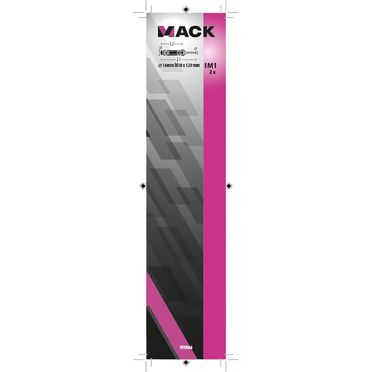 Mack 1019944 - keilbout met draadst. verzinkt2 st m10 x 120mm | 5 stuks
