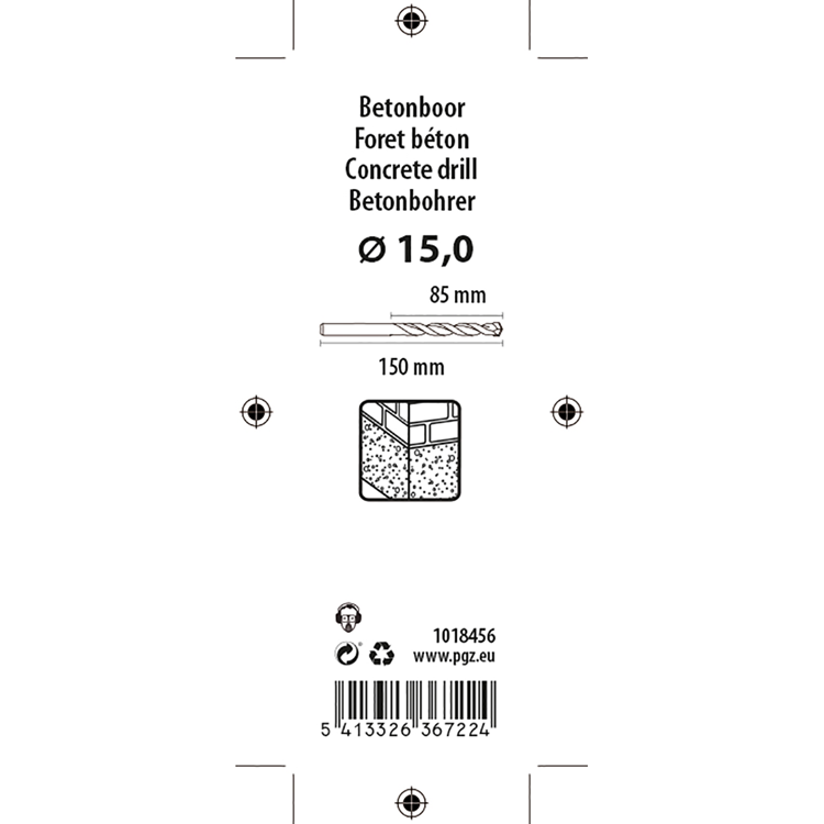 Mack 1018456 - betonboor din 8039 ø 15,0 x 150 mm | 5 stuks