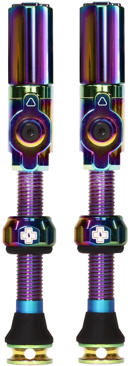 Muc--off muc-off tubeless ventiel big bore hybrid large iridescent auto schräder ventiel 45mm