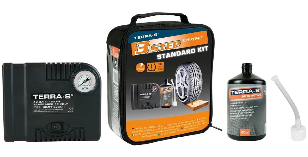 Autostyling Seehase Seehase Reifenreparaturset Terra S Terra S Reifenspanner SE mit Kompressoren