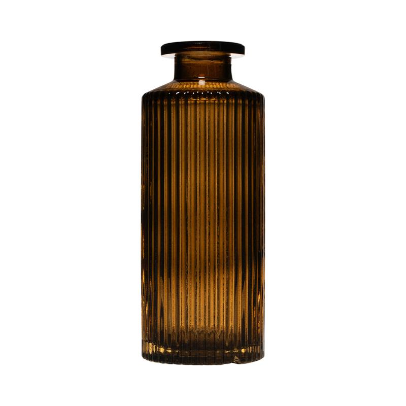 Hakbijl Glas Tobi Lines Flaschenvase Taupe ø5,4xh13cm