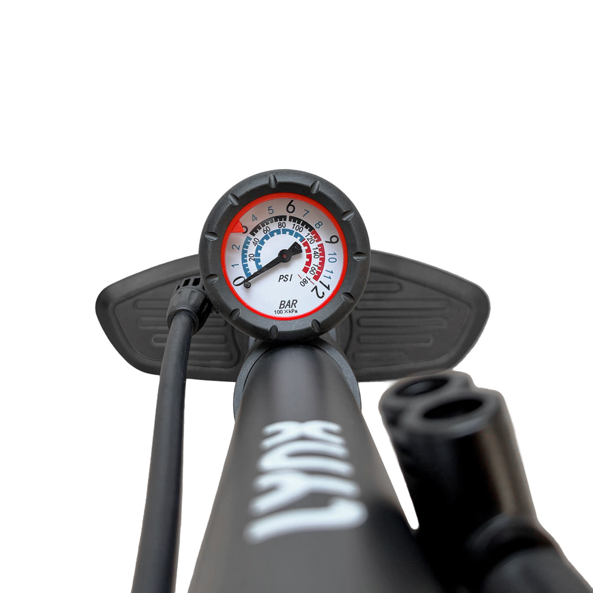 Luchs -Fahrradpumpe mit Manometer schwarz