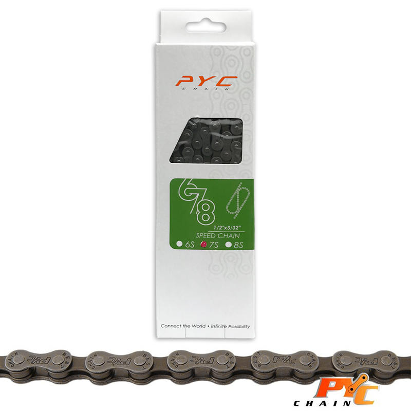 PYC -Fahrradkette 7V 116 Links 1 2x3 32 Shimano langlebig