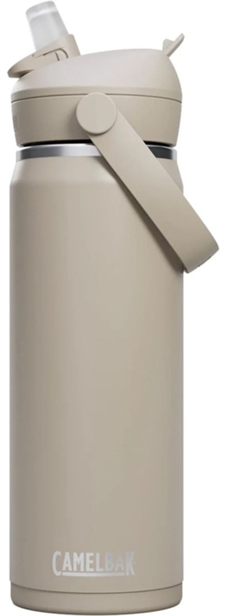 Camelbak Thrive Flip Straw Trinkflasche – 600 ml – Edelstahl – mit Strohhalm – Isolierwasserflasche – Beige
