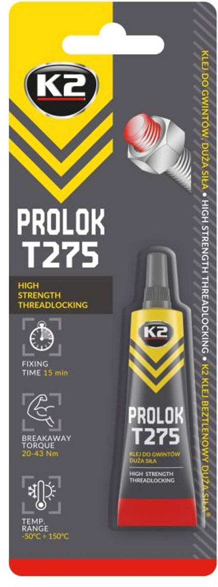 K2 Technik Serie - Gewindedichtmittel - hohe Festigkeit - rot - 6 ml