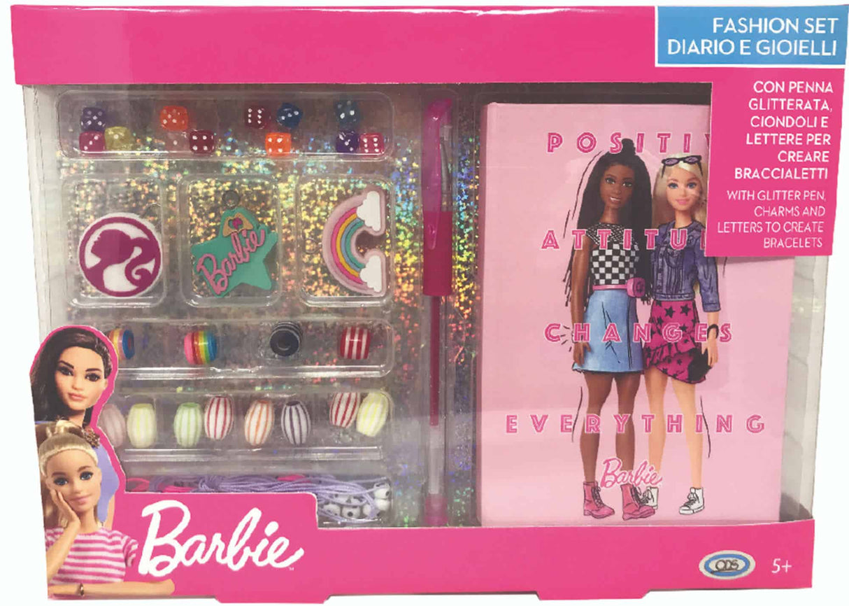 Mattel Barbie-Schmuckset, Charms, Armbänder, Glitzerstift und Tagebuch