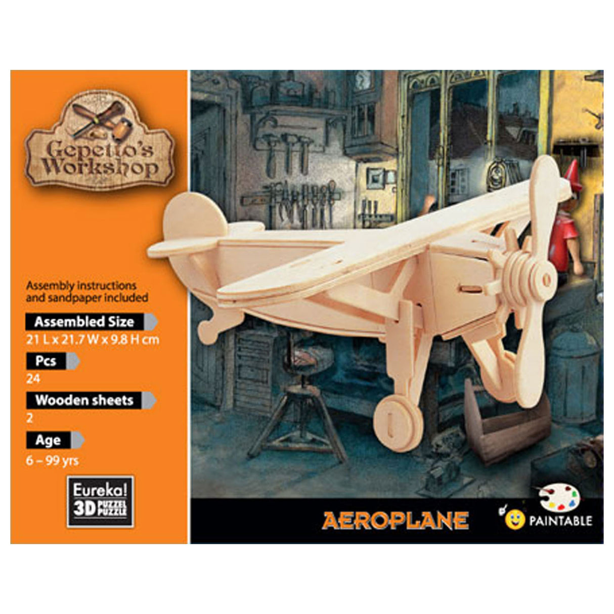 Eureka Gepetto's Workshop Holzbausatz 3D – Flugzeug