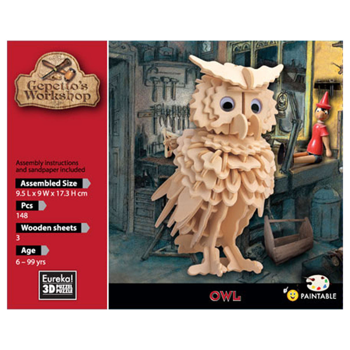 Eureka Gepettos Workshop -Holzkonstruktion Paket 3D - Eule