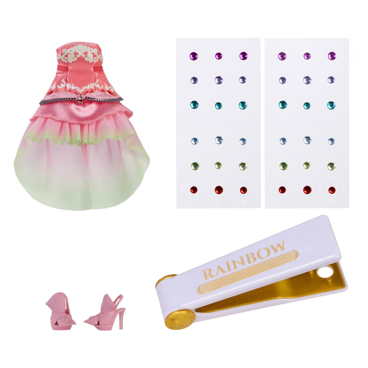 Rainbow High Be Dazzling Fashion Dolls – Adeline Rose (Rosa) mit Blendwerkzeug und glitzernden Strasssteinen