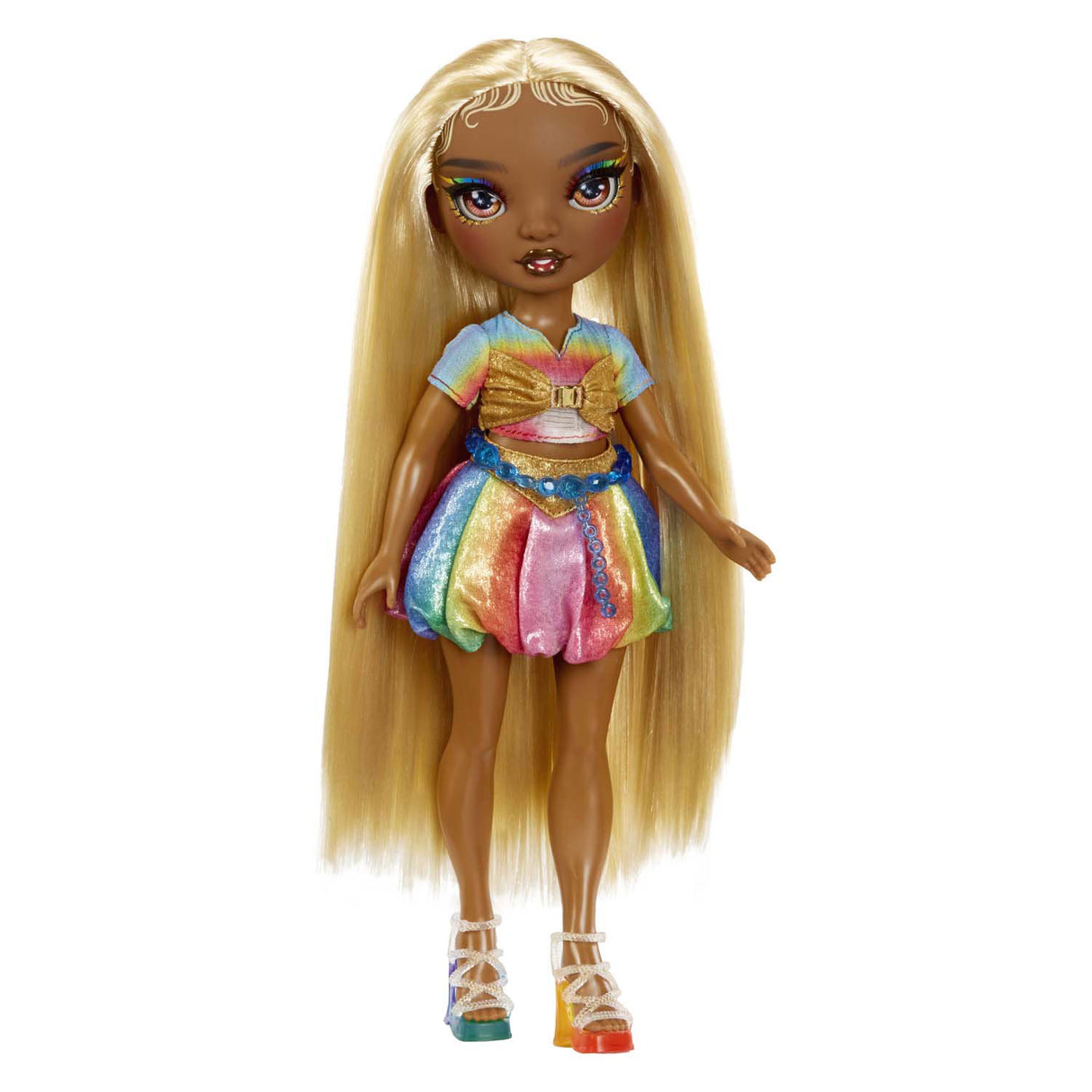 Mga Entertainment Regenbogen-High-Fashion-Puppe mit Haarkreide – Meline Gold