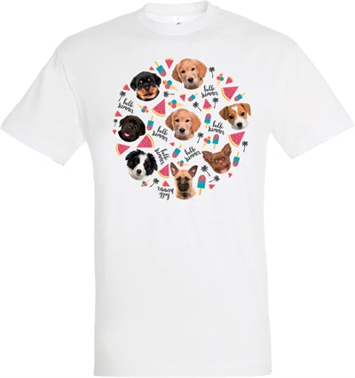 T-Shirt Hallo Sommerwelpen weiß