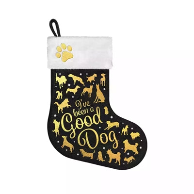 Plenty Gifts Weihnachtsstrumpf Guter Hund schwarz