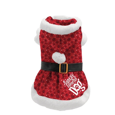 Viele Geschenke Weihnachtskleid Weihnachtsmanns Lieblingshund