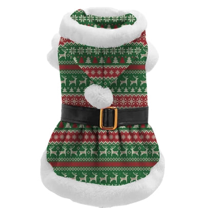 Plenty Gifts Weihnachts-Hundekleid rot-grün gestreift