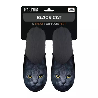 Slipper schwarze Katze schwarz