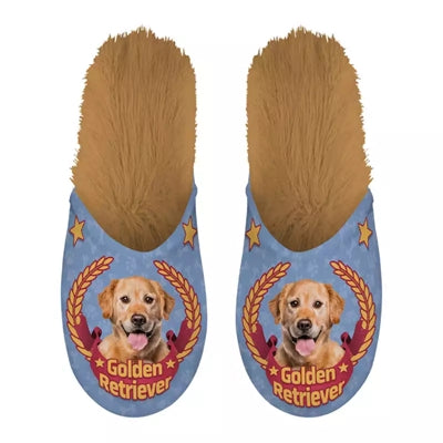 Slipper Golden Retriever Flieder Beige