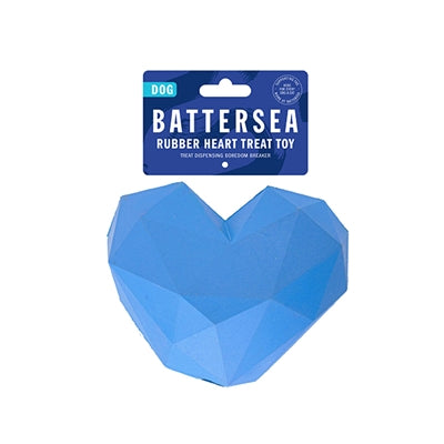 Battersea Futterball Herz aus Gummi blau