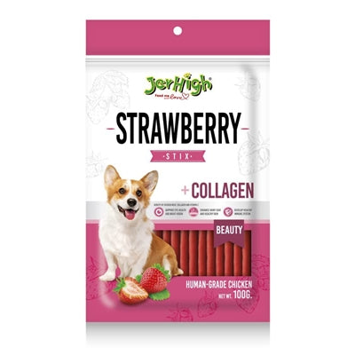 Jerhigh-Erdbeersticks mit Hühnchen und Kollagen