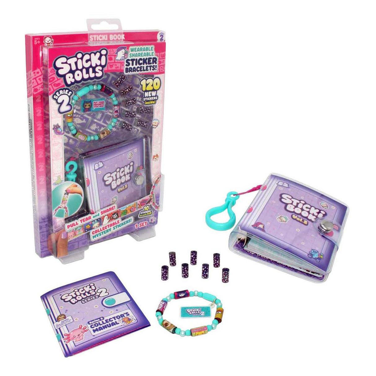 Jazwares Sticki-Buch und Armband mit 120 Aufklebern