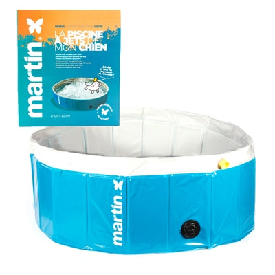 Martin-Pool mit Düsen blau weiß