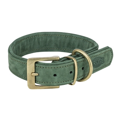 Trixie Hundehalsband aus reinem Leder, Salbeigrün