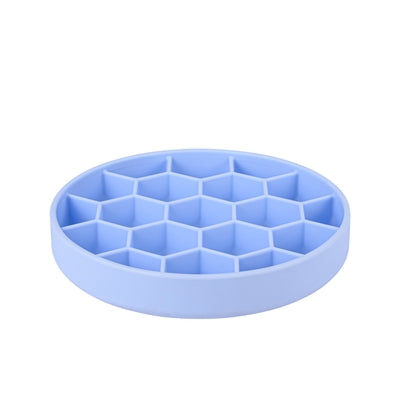 Zolux voerbak hond slow feed met zuignappen silicone blauw
