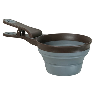 Zolux voerschep 2 in 1 schep afsluitklem silicone grijs