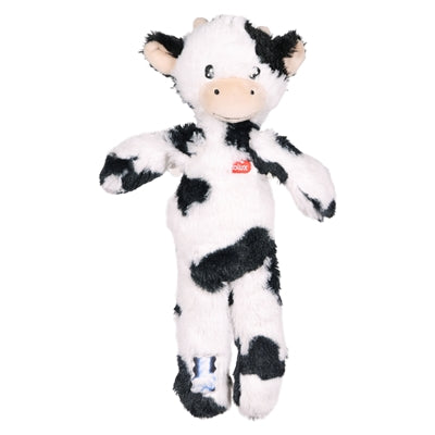 Zolux furry farm koe isache pluche met touw wit zwart