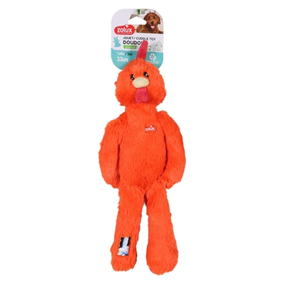 Zolux furry farm haan brock pluche met touw oranje