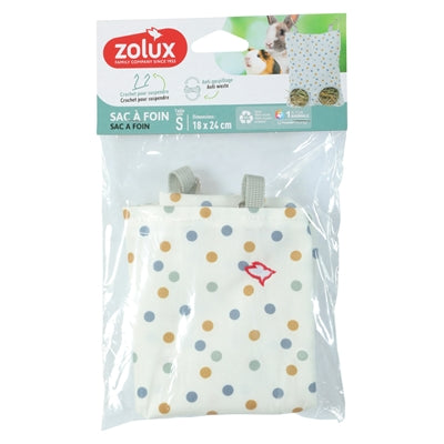 Zolux hooizak cosy gestipt wit