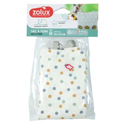 Zolux hooizak cosy gestipt wit